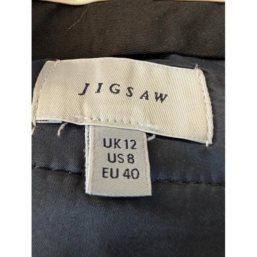 JIGSAW Womens Plaid Trousers Navy Brown Slim‎ Fit Career Pants Size US 8